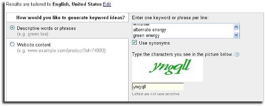 Google Keyword Tool