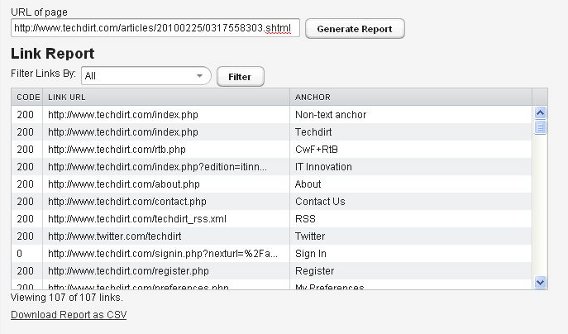 tools link report