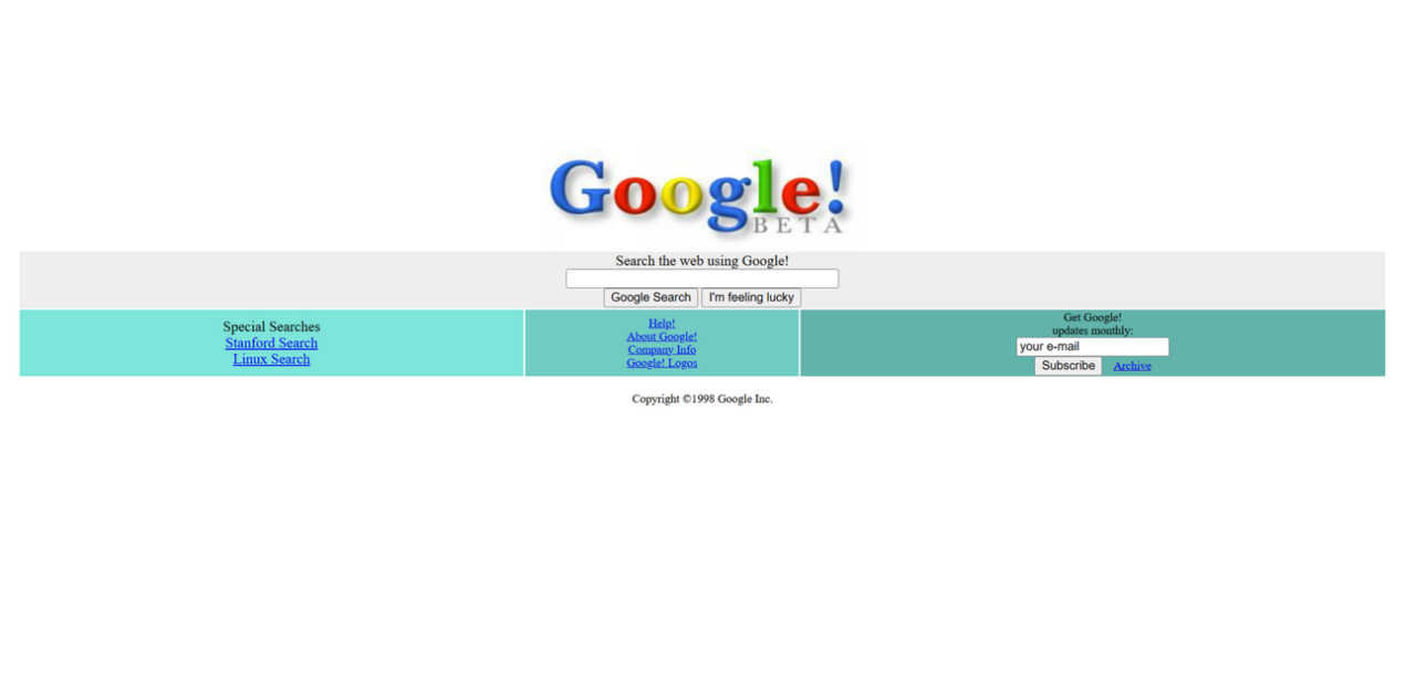 Google main page in