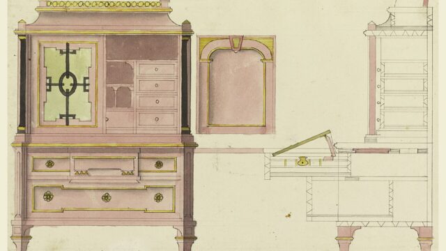 Drawing, design for a writing desk, ca ch