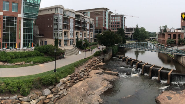 Greenville sc downtown riverwalk panoramic view