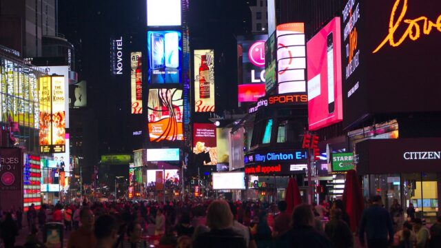 Crowded times square