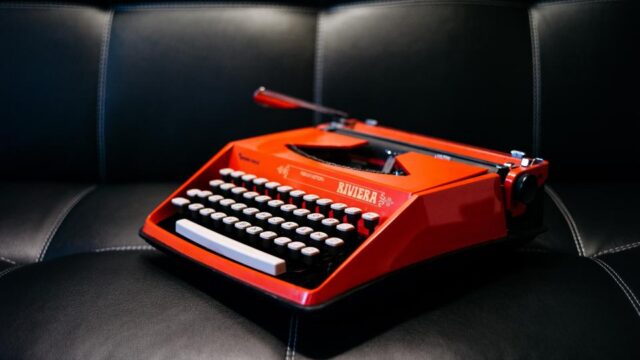 Typewriter writing