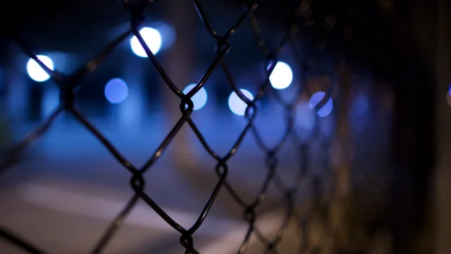 Chain link fence blocking several