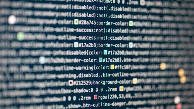 Computer code screen