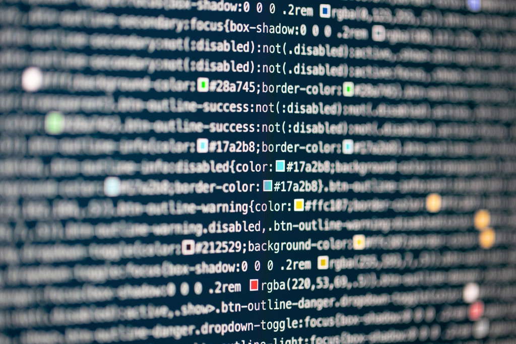 Computer code screen