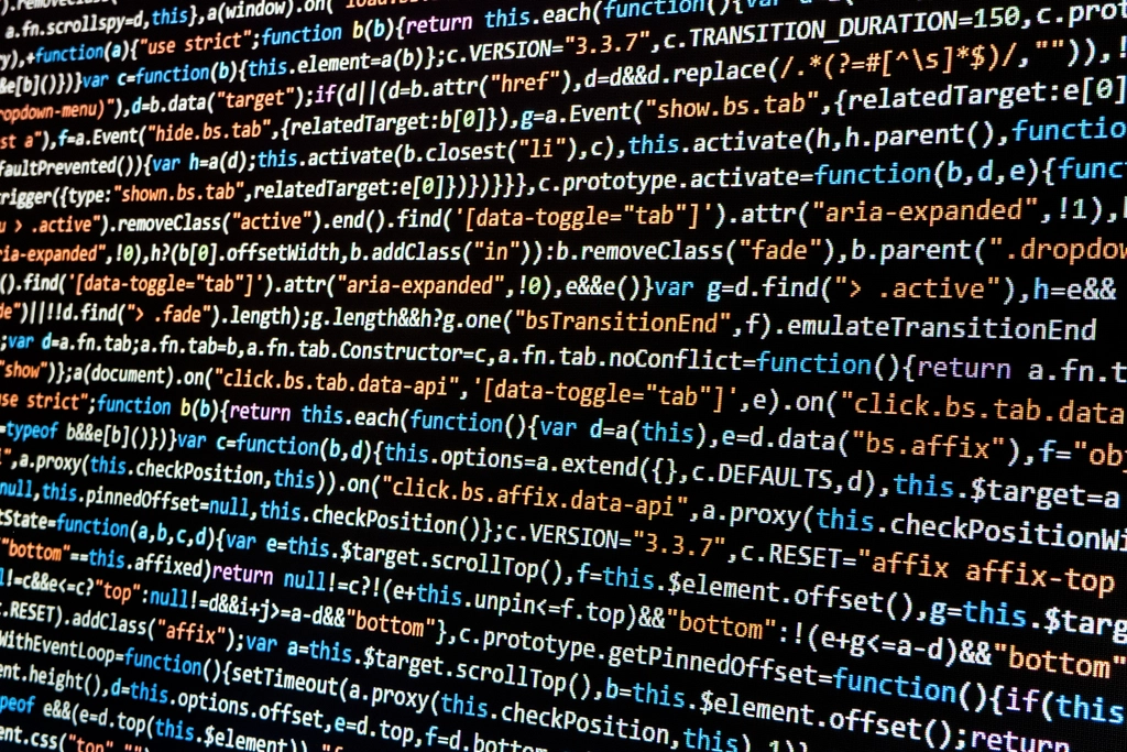 Code computer screen