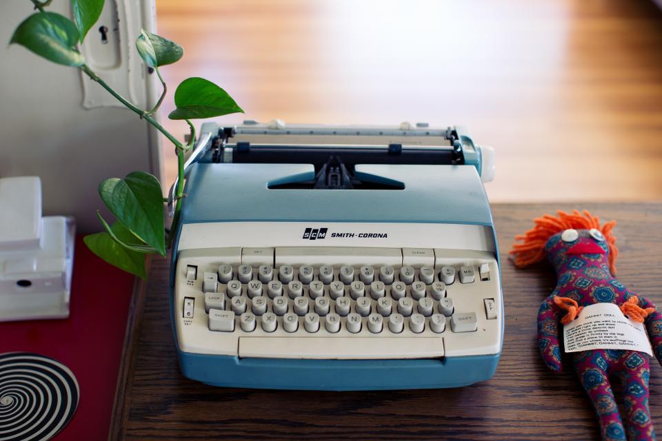 Typewriter writing