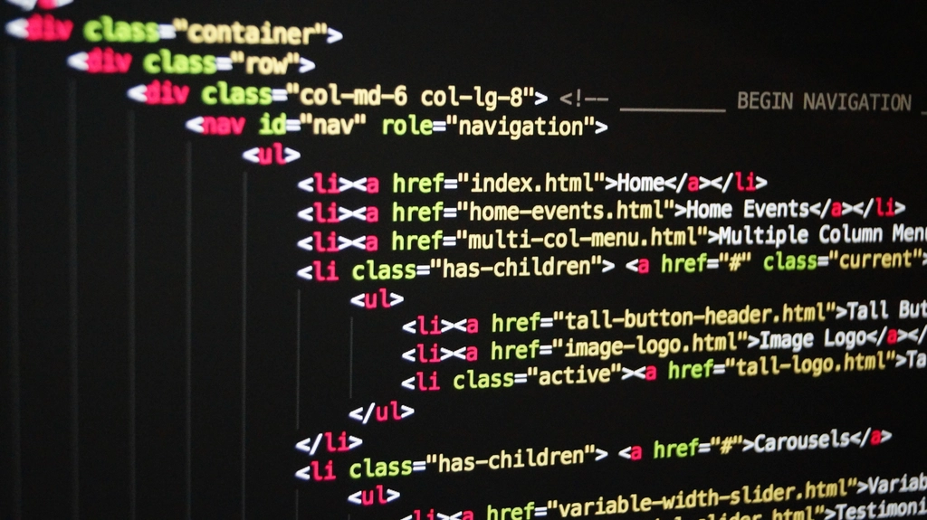 Code computer screen