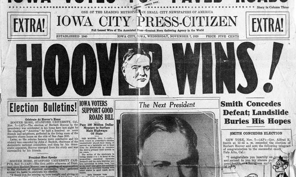 Hoover wins! iowa city press citizen newspaper