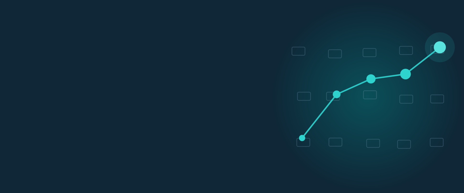Abstract header graphic in teal on navy: a path stepping upward through a field of candidate blocks, the markers growing along the way.