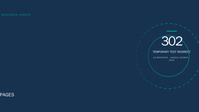 Web Moves header graphic for landing-page testing, showing a 302 temporary test redirect reported in Google Search guidance.