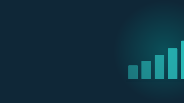 Abstract header graphic in teal on navy: a row of ascending bars with a marker above the tallest.