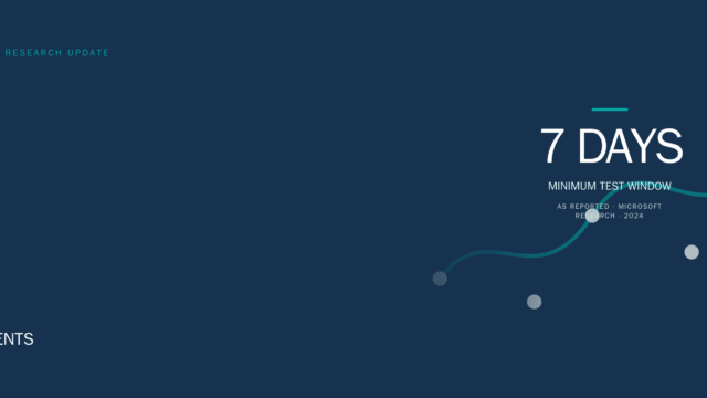 Web Moves header graphic showing a seven day minimum test window with a conversion-testing motif.