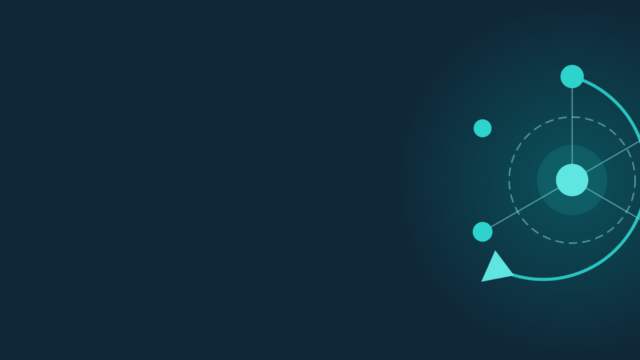 Abstract diagram in teal on navy: a central node ringed by a circuit of five checkpoints, with an arrow closing the loop back to the start.
