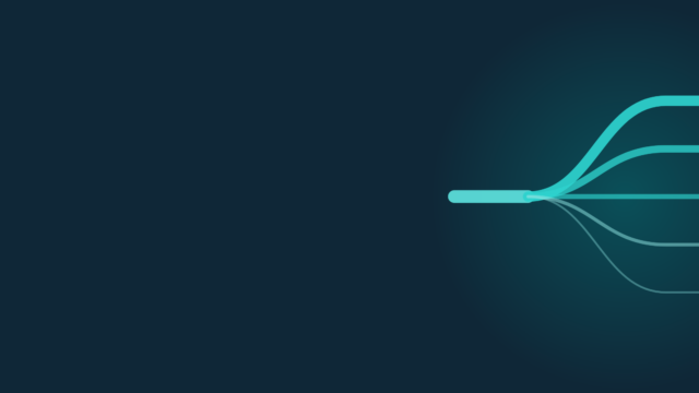 Abstract header motif: a single stream of traffic branching into five separate channels.