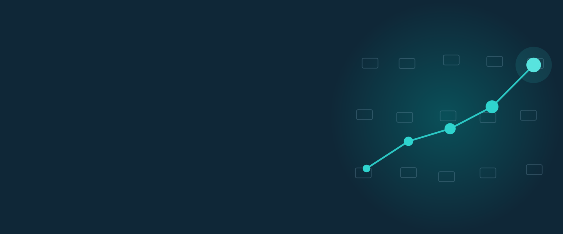 Abstract header graphic in teal on navy: a path stepping upward through a field of candidate blocks, the markers growing along the way.